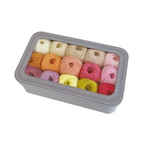 Grey Briefcase with 30 Amigurumis Balls of Cotton by Casasol
