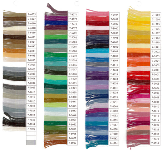 Venne 20/2 Mercerised Cotton Colour Chart
