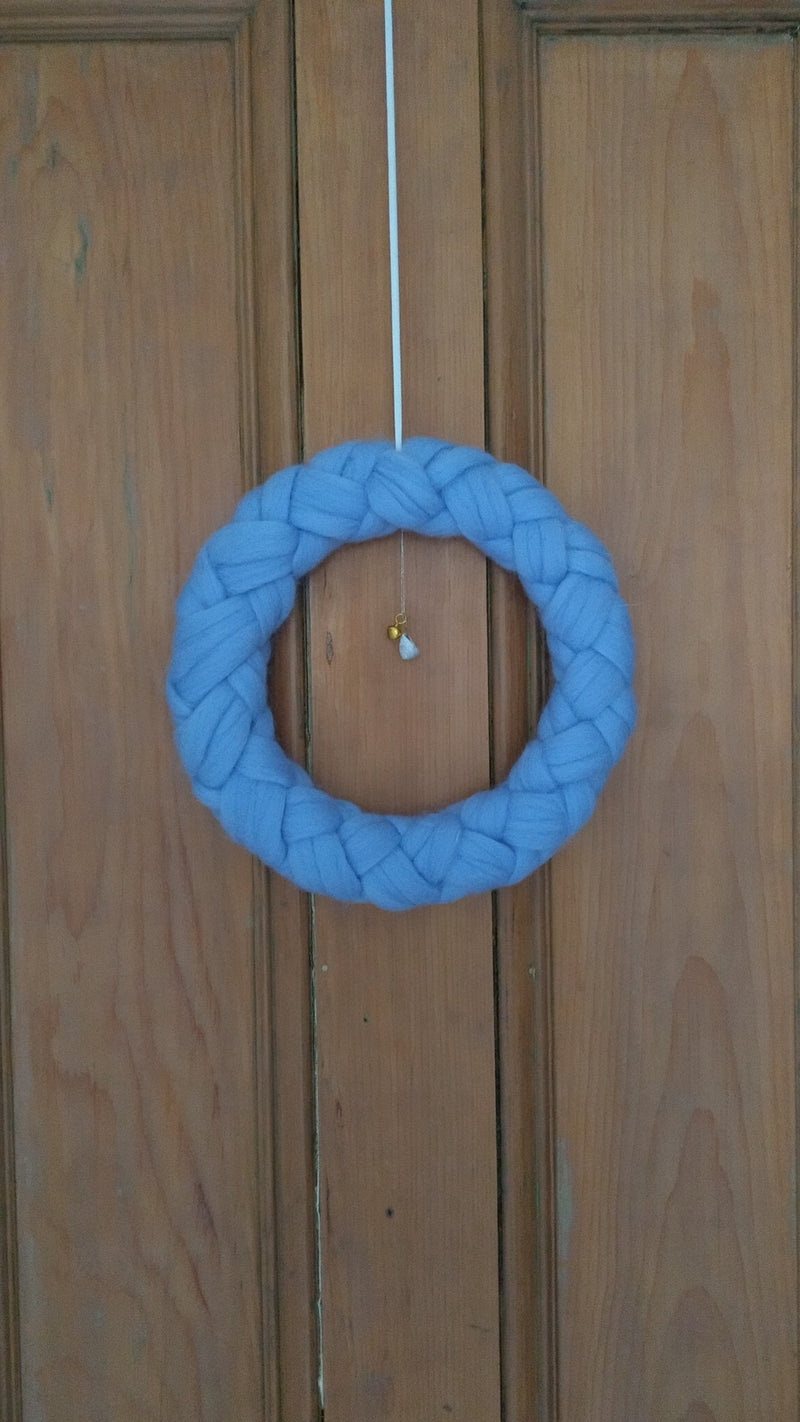 Load image into Gallery viewer, Blue Shetland Grommet Knot Wreath by Fankled Up
