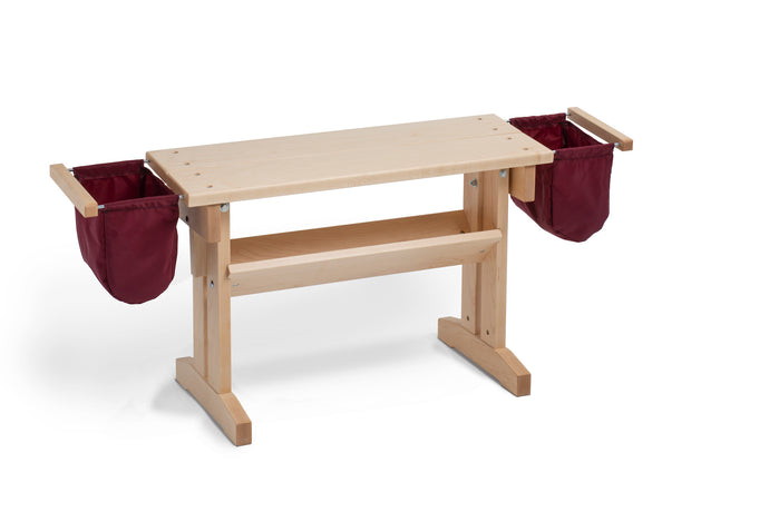Schacht Bench for Wolf and Standard Floor Looms Maple with Bags