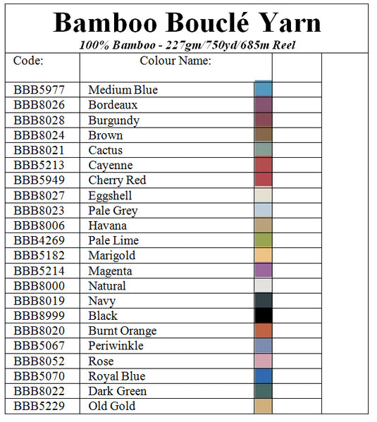 Maurice Brassard Bamboo Bouclé Colours