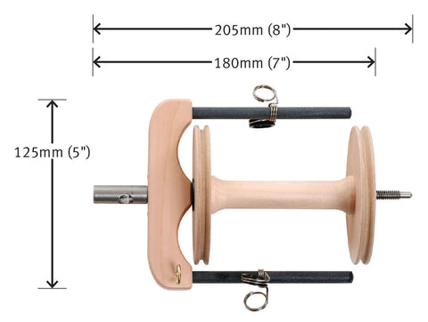 Ashford Joy Sliding Hook Flyer and Bobbin - dimensions