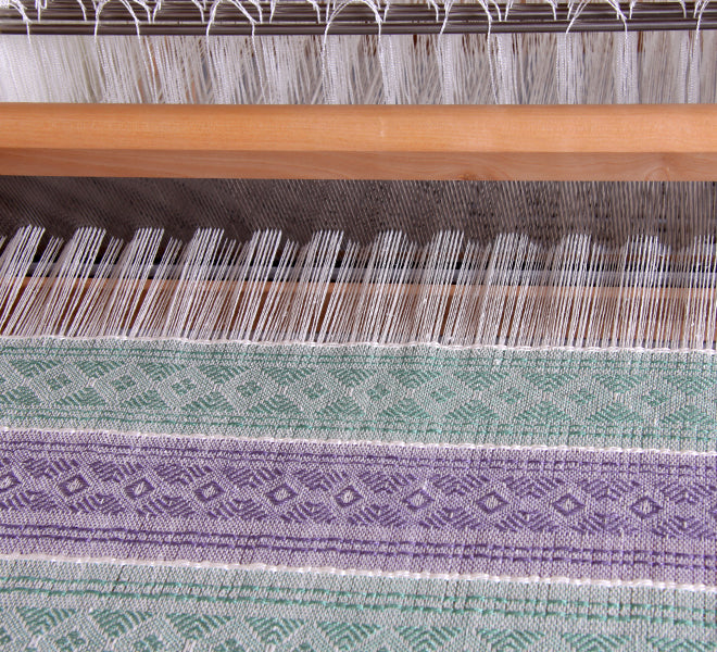 Load image into Gallery viewer, Cloth Handwoven on an Ashford 16 Shaft Table Loom
