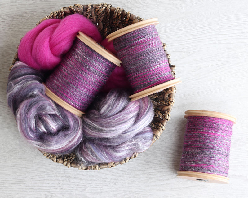 Load image into Gallery viewer, Yarn spun on bobbins for Ashford Traveller 3 Spinning Wheel
