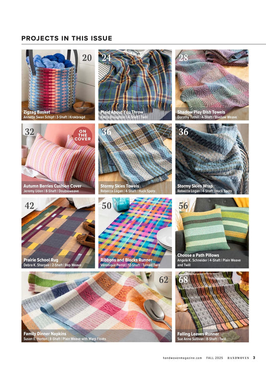 Weaving Projects in the Fall 2025 Handwoven Magazine
