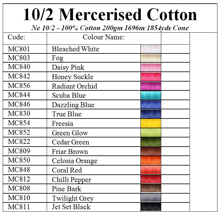 Load image into Gallery viewer, Ashford 10/2 Mercerised Cotton Colour Chart
