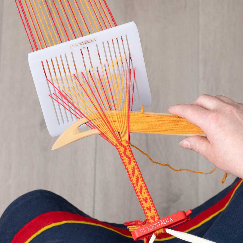 Load image into Gallery viewer, Stoorstålka Band Weaving Kit Sunna 5 - Yellow-Red
