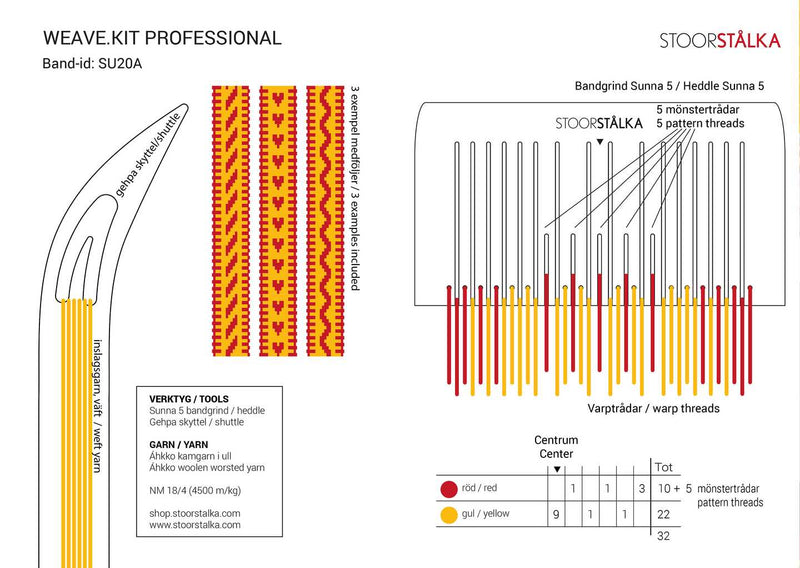 Load image into Gallery viewer, Stoorstålka Band Weaving Kit Sunna 5 - Yellow-Red
