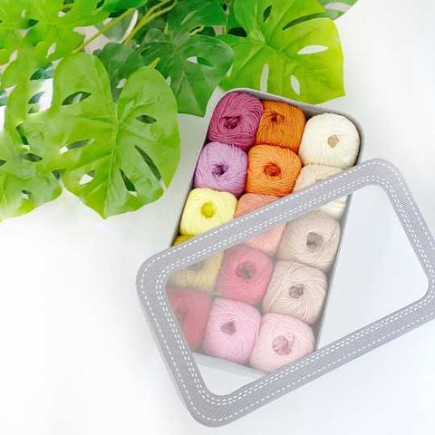 Grey Briefcase with 30 Amigurumis Balls of Cotton by Casasol