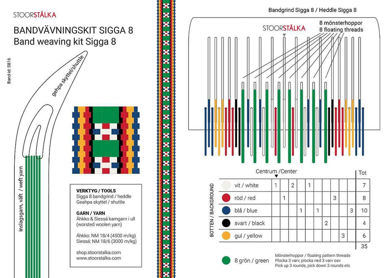 Load image into Gallery viewer, Stoorstålka Band weaving kit Sigga 8 - Green
