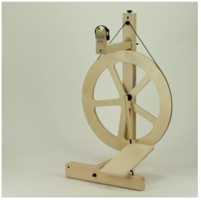 Load image into Gallery viewer, Louët S10 Concept 5 Spoke Spinning Wheel Single Treadle Irish Tension
