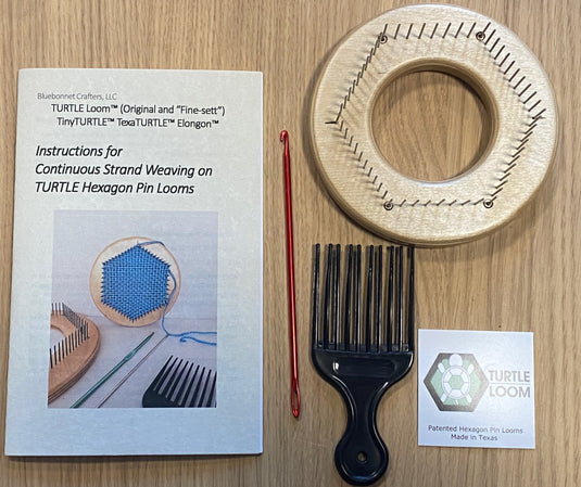 Original TURTLE Loom™ "regular sett" - Hexagon Pin Loom, About 4" Weaving Size, for DK/Worsted Yarns (Gen 2)