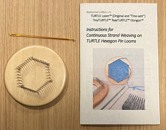 TinyTURTLE™ "fine-sett" Hexagon Pin Loom Kit - 2" side-to-side, for Fingering/Sock-Weight Yarn