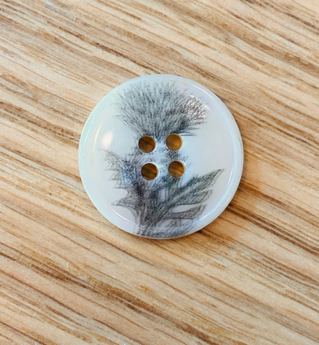 Beautiful Quality Trocas Natural Colour Button with Laser Thistle by Textile Garden