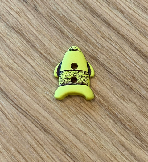 Lime Colour Rockets – Polyester Button by Textile Garden