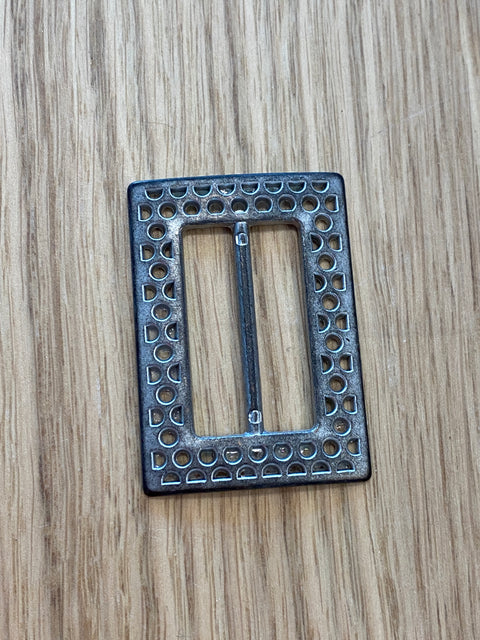 Silvery Grey Zinc Colour Metal Slider Flat with Punched Hole Design by Textile Garden