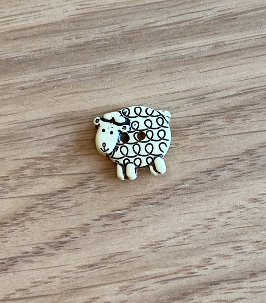Off White Sheep with Darker Markings Button by Textile Garden