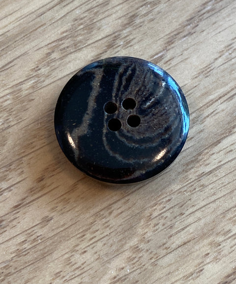 Coffee Grounds Button Brown and Lighter Brown Marbling by Textile Garden