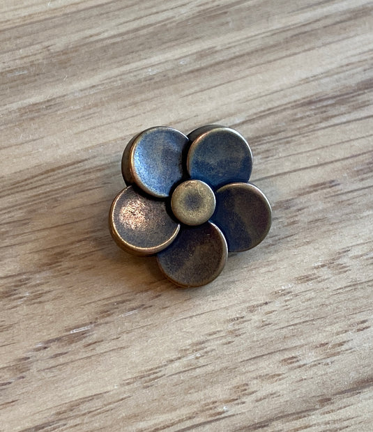 Bronze Metallic (ABS) Flower Button by Textile Garden