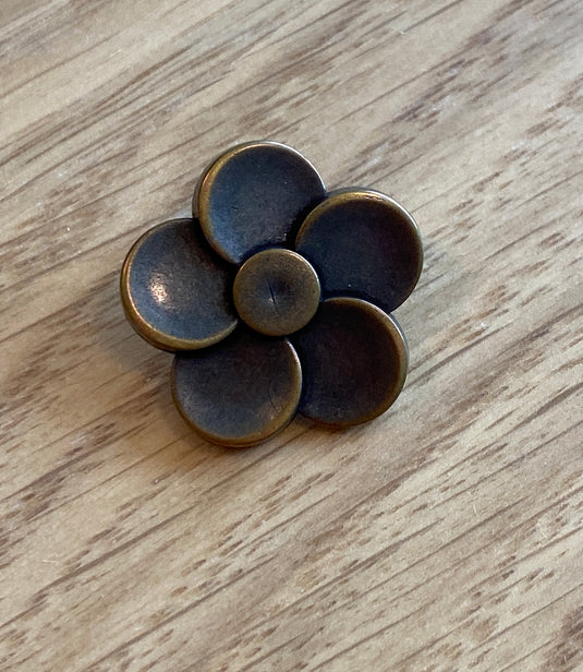Bronze Metallic (ABS) Flower Button 22mm by Textile Garden