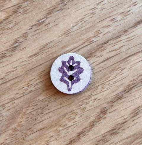 Coco Shell Pale with Amethyst Leaf and Amethyst Back Button by Textile Garden