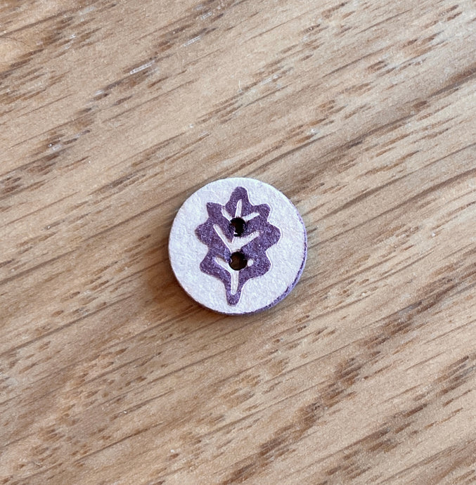 Coco Shell Pale with Amethyst Leaf and Amethyst Back Button by Textile Garden