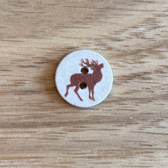 Pale Coco Shell with Brown Stag Button by Textile Garden