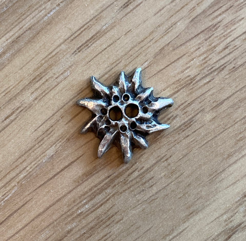 Edelweiss Flower Metal Button by Textile Garden