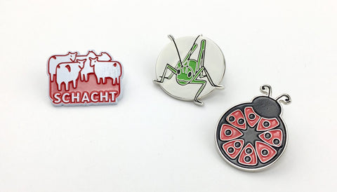 Schacht Enamel Pins at Weft Blown