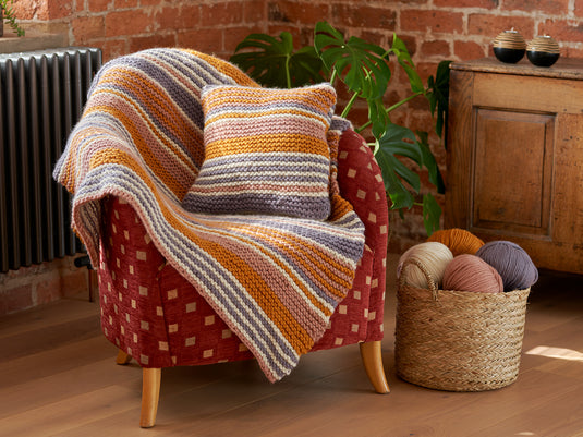 Zuma Beginner Striped Blanket and Cushion Set