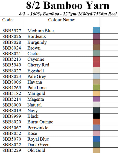 Maurice Brassard 8/2 Bamboo Colours