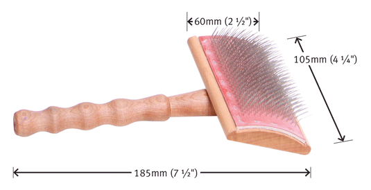 Ashford Blending Board brush - dimensions