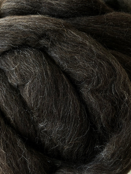 Natural Shetland Wool Top - Black