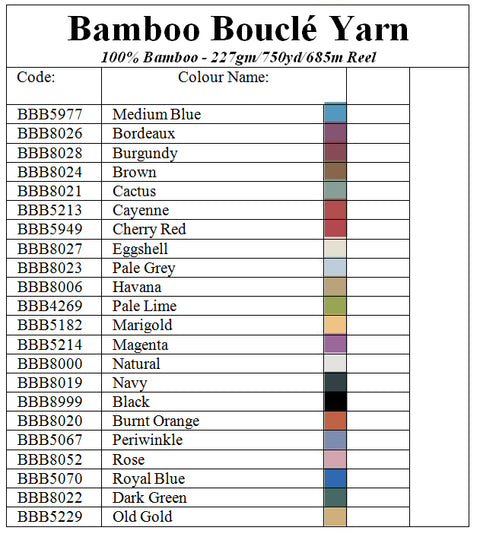 Maurice Brassard Bamboo Bouclé Colours