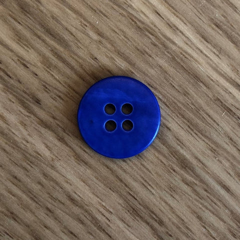 Bright Blue Matt River Shell Button by Textile Garden