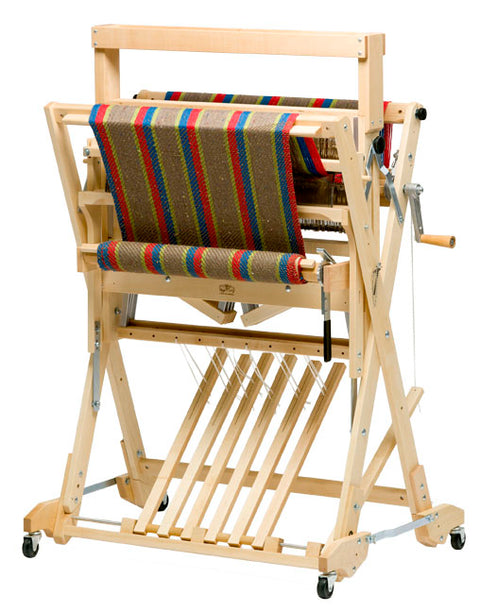 Schacht Baby Wolf Loom folded with optional High Castle Tray