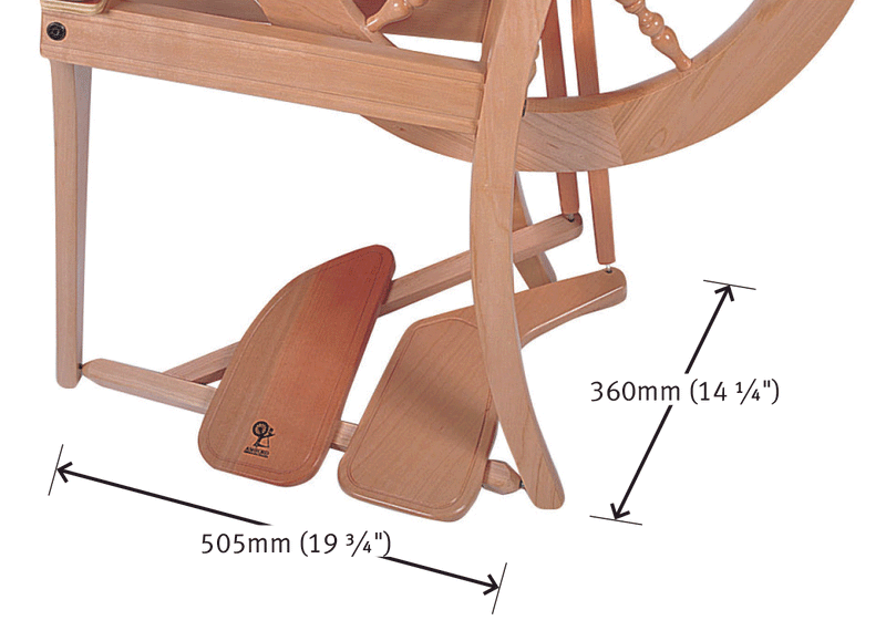Load image into Gallery viewer, Ashford Double Treadle Kit for Traditional Natural - dimensions
