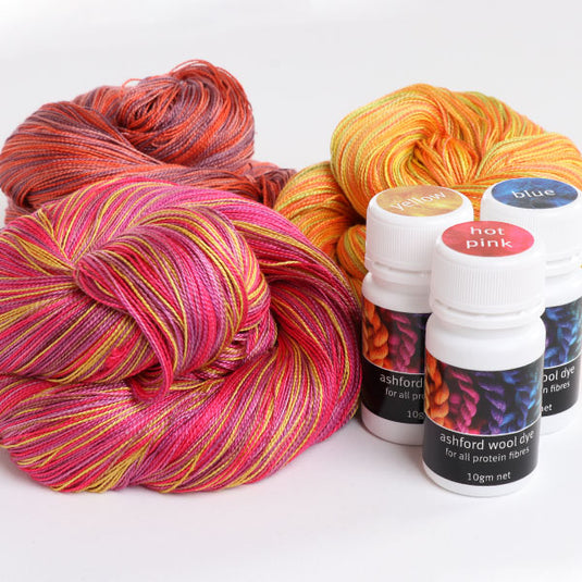 Ashford Silk Yarn 20/2 dyed with Ashford Dyes