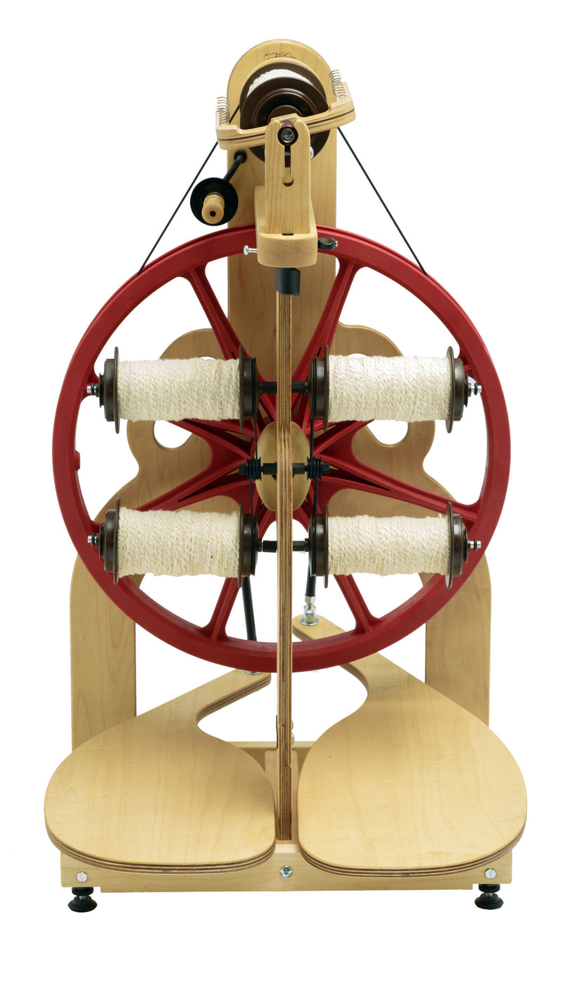 Load image into Gallery viewer, Schacht Ladybug spinning wheel plus lazy kate and bobbins
