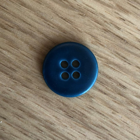 Petrol Blue Matt River Shell Button by Textile Garden
