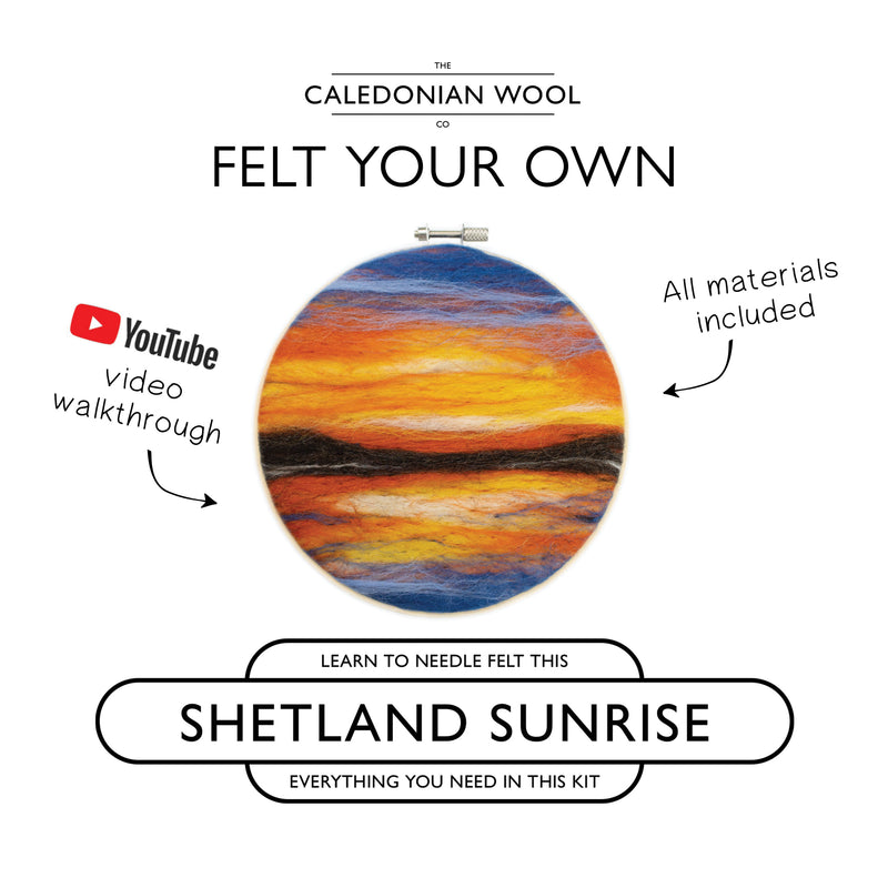 Load image into Gallery viewer, Shetland Sunrise - Needle Felting Kit by The Caledonian Wool Co
