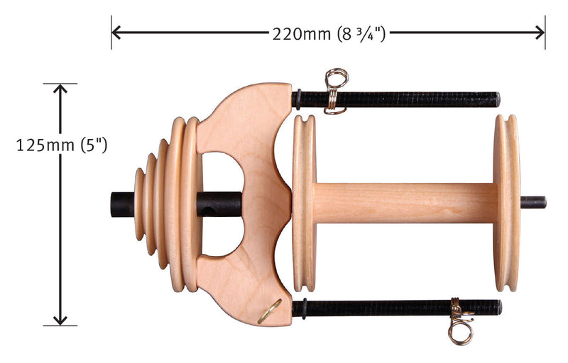 Load image into Gallery viewer, Ashford Sliding Hook Flyer - Single Drive dimensions
