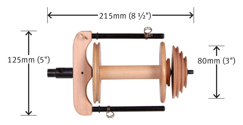 Load image into Gallery viewer, Ashford Sliding Hook Flyer - Double Drive dimensions
