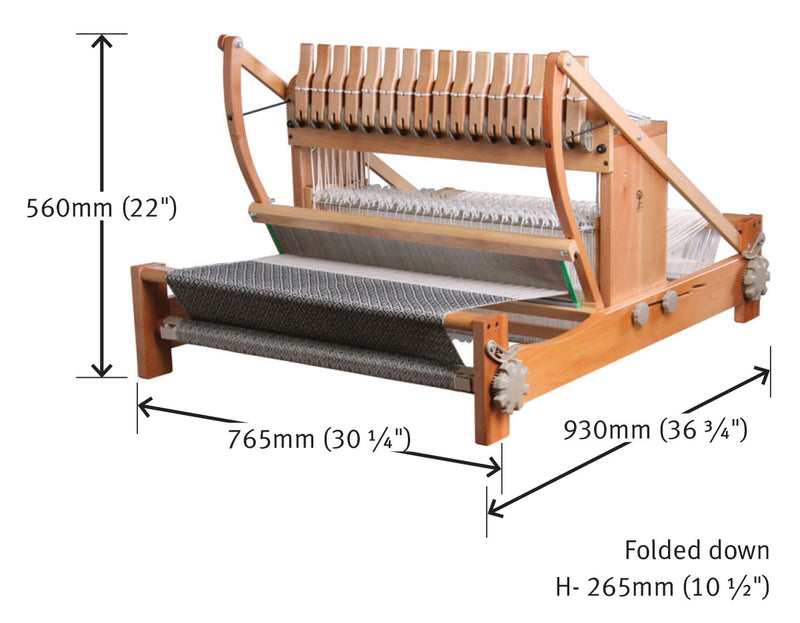 Load image into Gallery viewer, Ashford 16 Shaft Table Loom - dimensions
